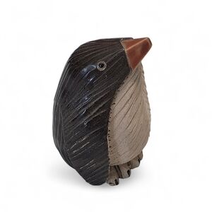 Artesania Rinconada Penguin Hand Carved Figurine Art Pottery Uruguay Vtg Signed